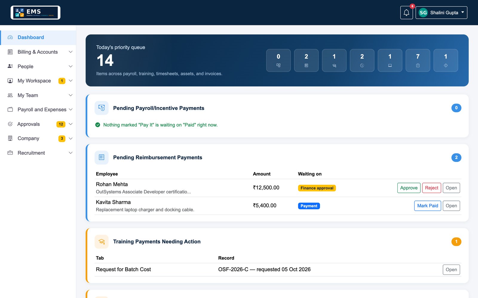 Payroll, expenses and accounts that already agree